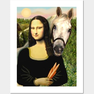 Mona Lisa Offers a Carrot to her Arabian Horse Posters and Art